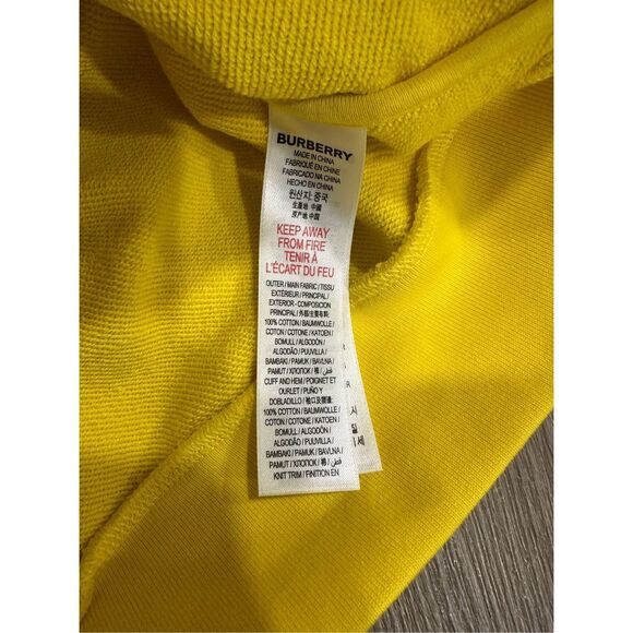 BURBERRY KIDS BOY'S GRAHAM ZIP-UP SWEATSHIRT IN ACID YELLOW Size 4Y $380 - Picture 5 of 6